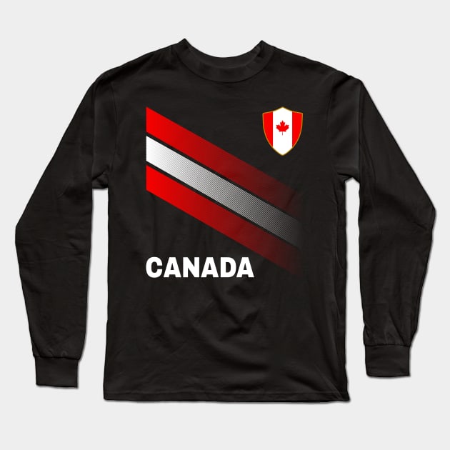 Vintage Canada Sunflower Flag Canada Soccer Lover Long Sleeve T-Shirt by Sandra Holloman